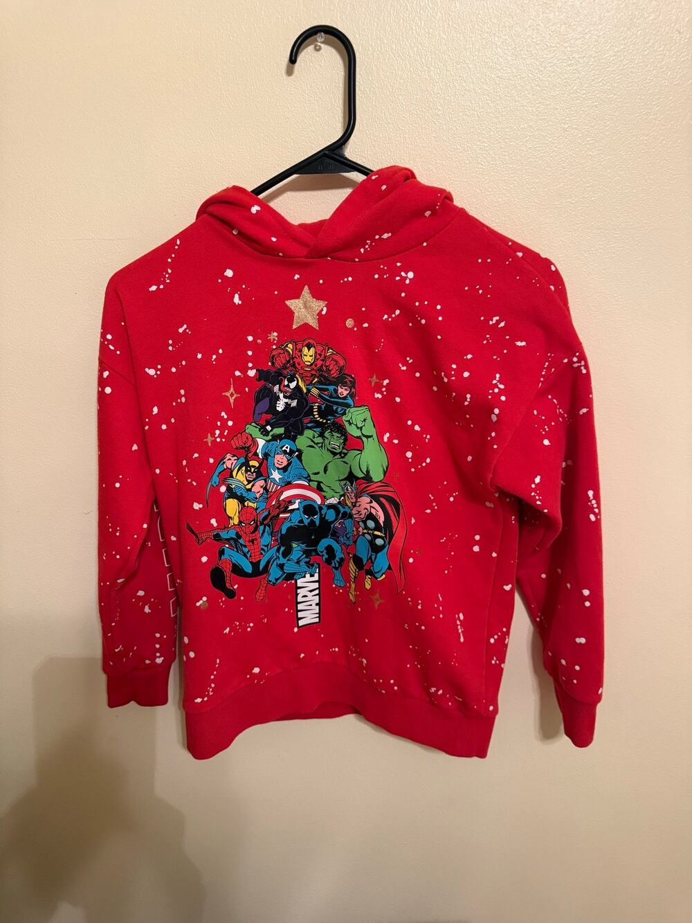 Marvel Comics Kids Hoodie Size 9-10 Years 140cm Red Superhero Graphic